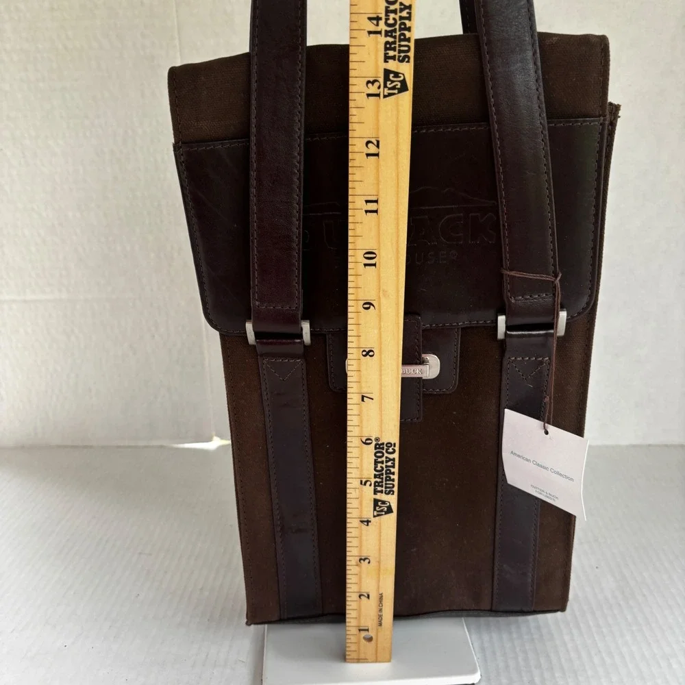 Cutter‎ & Buck Wine Carrier Bag  Brown Outback Steakhouse Canvas Leather New